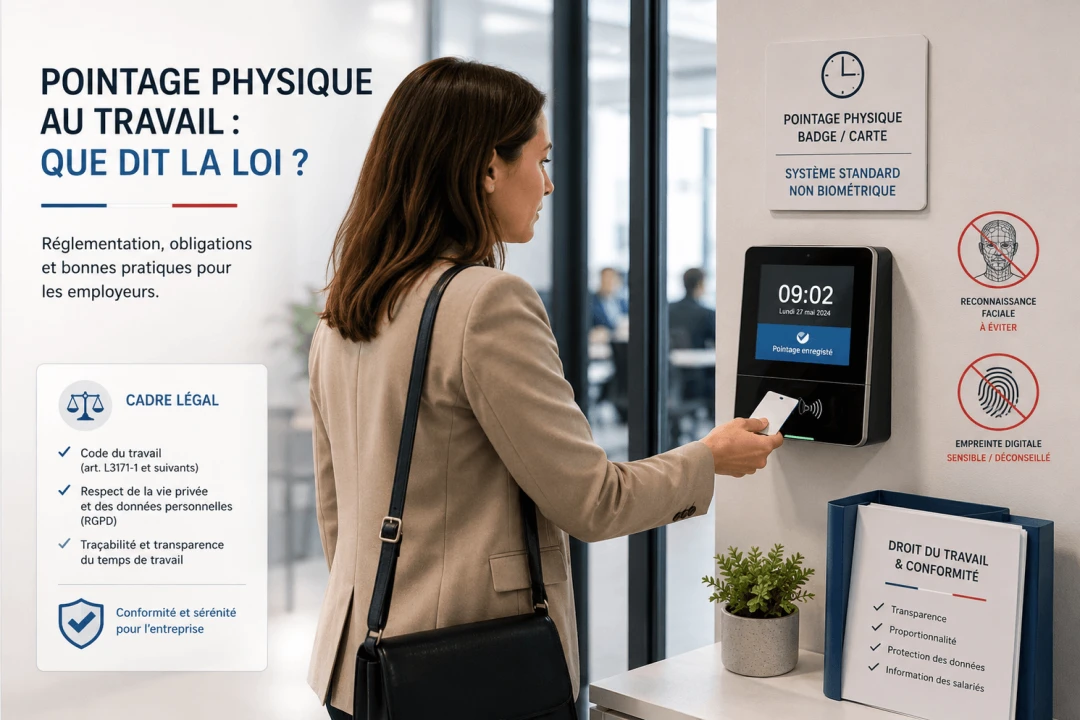 Badgeuse physique en entreprise : que dit la législation française ?